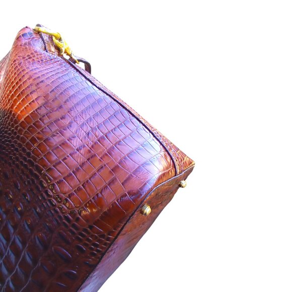 Brahmin NEW Large Croc Embossed Pecan Duxbury Bag NWOT $325 - Picture 6 of 10